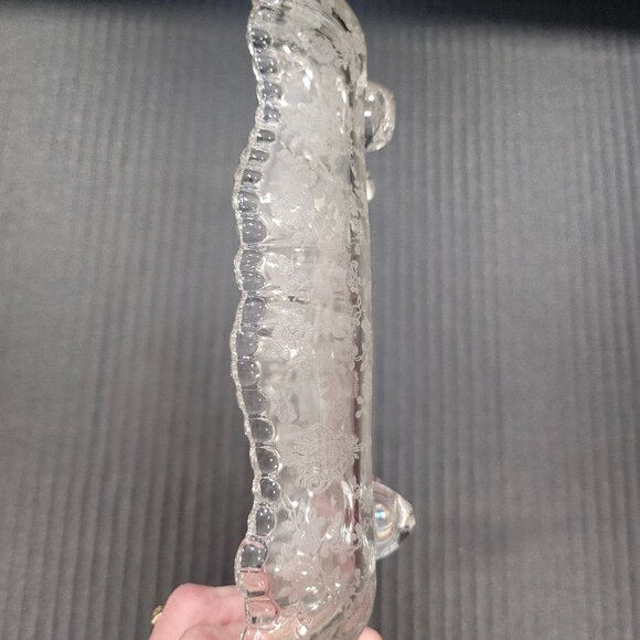 Vintage Cambridge 4 Toed 3 Part Celery Relish Dish in Rose Point Clear Pattern # - Picture 7 of 12